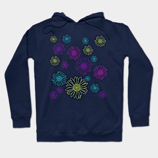 Bright colored daisies Hoodie